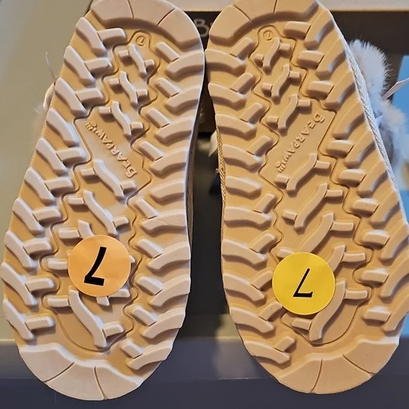 BEARPAW TODDLER GIRL FUR LINED REAL LEATHER ROSE GOLD GLITTER BOOTS SIZE 7 NWT - Picture 10 of 14